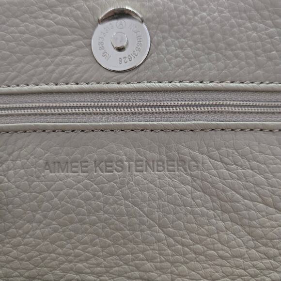 Aimee Kestenberg Quilted Beige Leather Convertible Crossbody Clutch Organizer - Picture 8 of 14